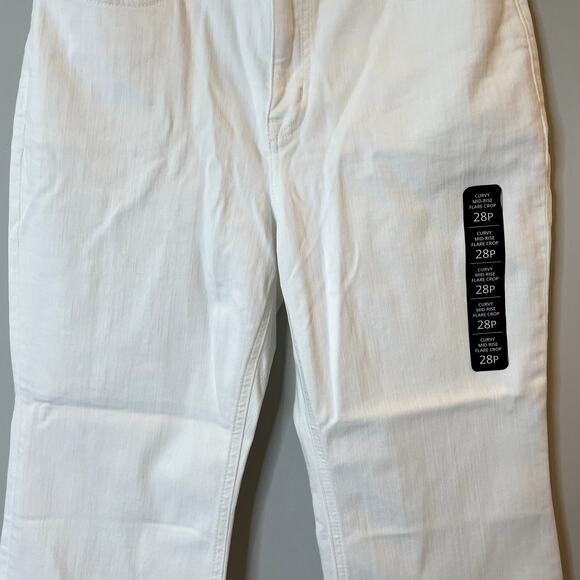 J.Crew Factory Curvy Mid Rise Flare Crop Jean Signature Stretch CG434 White P28 - Picture 5 of 16